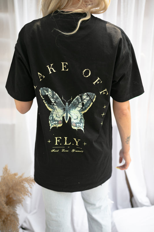 Take off butterfly tee