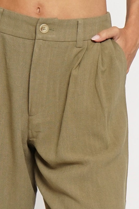 Olive linen pants