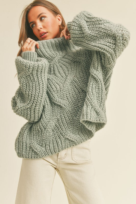 Oversized Sage Knit Sweater